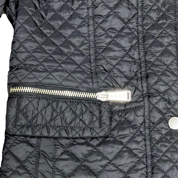 DKNY Y2K Black Quilted Jacket Coat Women’s XS X-Small Light Fitted Hip Length - Picture 4 of 15